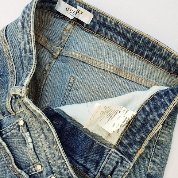 New GUESS Embellished Denim Mini Skirt sz 27 - Picture 5 of 7